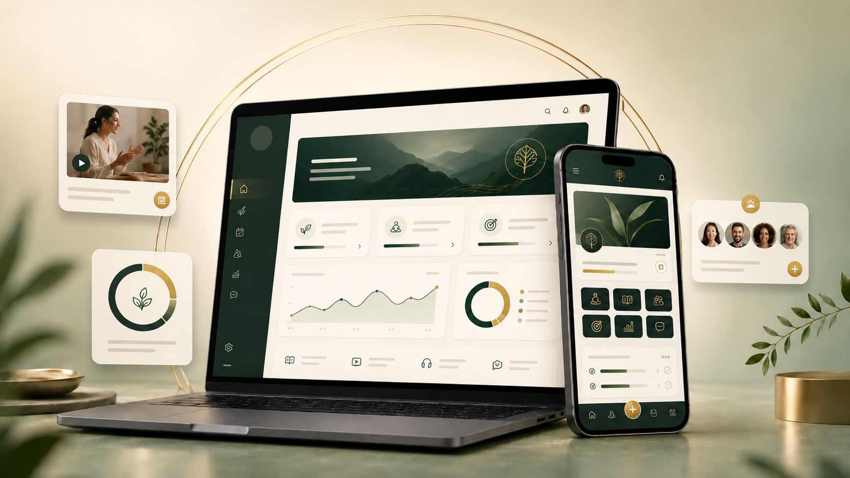 The Thrive Nation all-in-one platform: desktop, mobile app, coaching and community